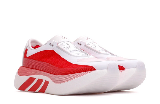 UrbanFit Men's White & Red Performance Running Shoes – Lightweight Athletic Sports