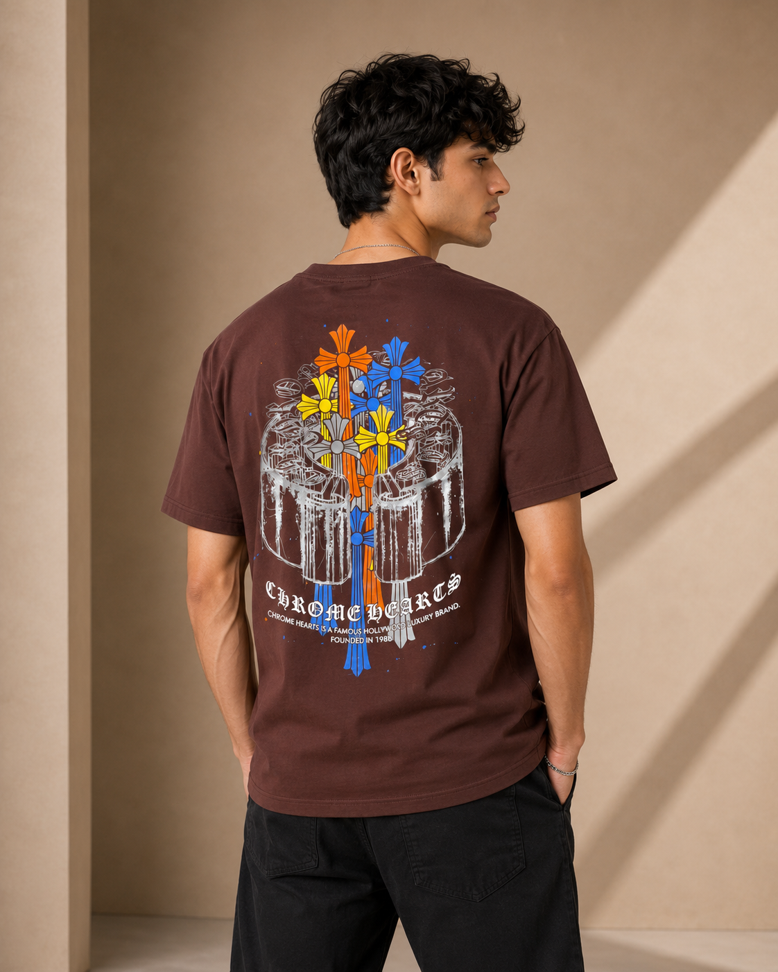 UrbanFit Men's Maroon Graphic Oversized T-Shirt | Premium Streetwear Casual